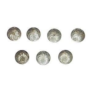 Vintage Sterling Silver Native American Southwestern Button Covers Concho Style